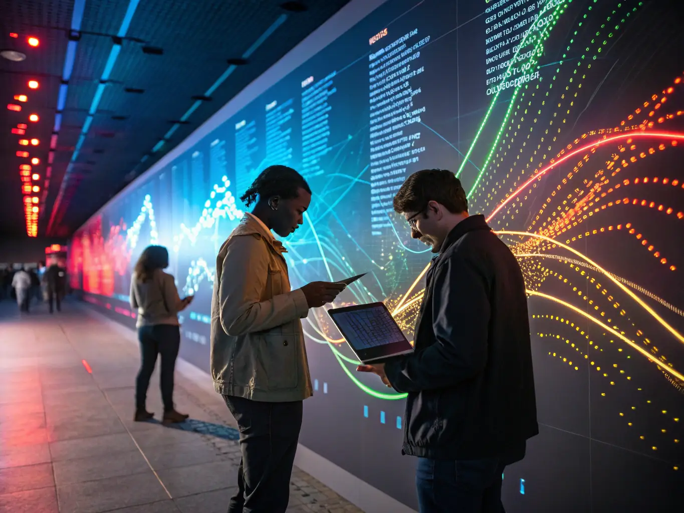 A dynamic graphic illustrating an AI agent detecting fraudulent transactions in real-time, highlighting suspicious patterns and anomalies.