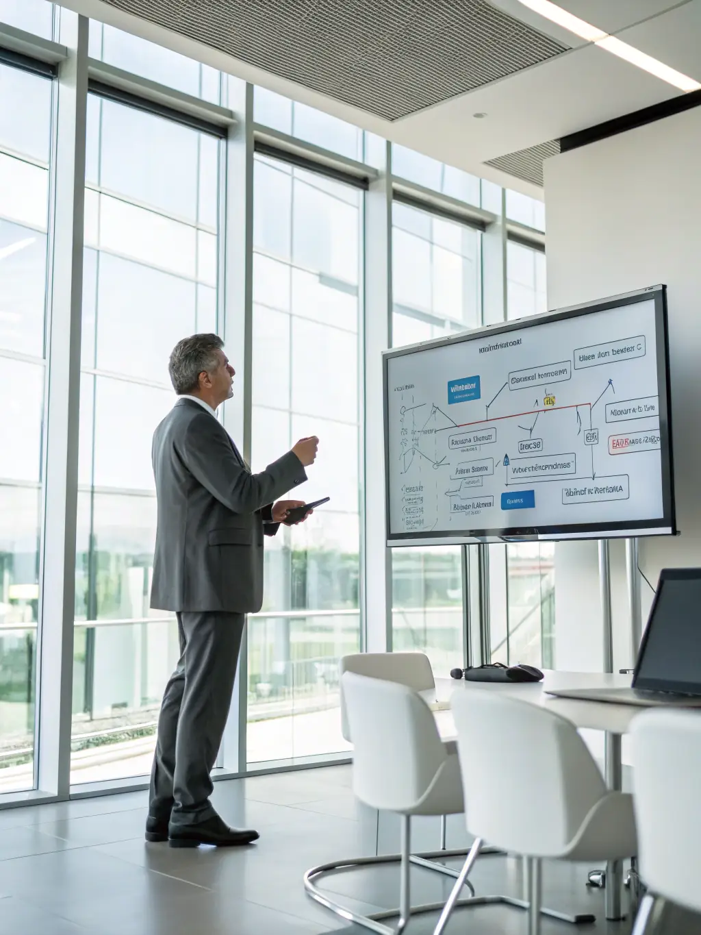 A conceptual image of a custom AI solution, showcasing adaptability and integration with various business systems and data sources.