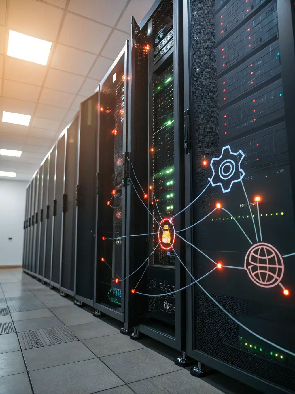 A padlock icon integrated into a network diagram, emphasizing privacy and data protection.