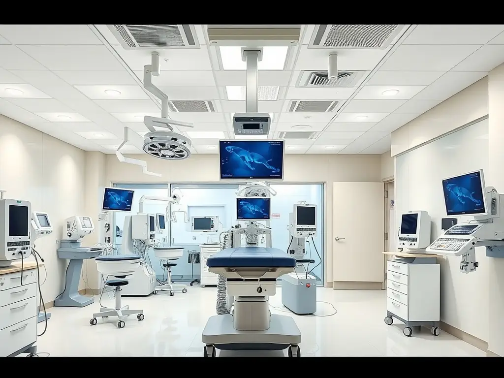 An image of a modern hospital interior with advanced medical equipment, highlighting GIANA Insights' contributions to healthcare.