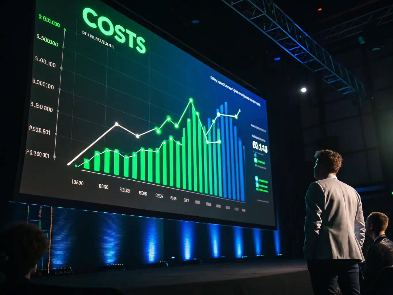 A graph showcasing cost reduction trends in government agencies after implementing AI solutions.