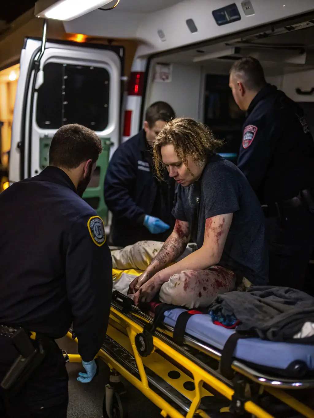 A busy emergency room scene with doctors and nurses attending to patients, showcasing the high-pressure environment that GIANA's AI solutions aim to alleviate.