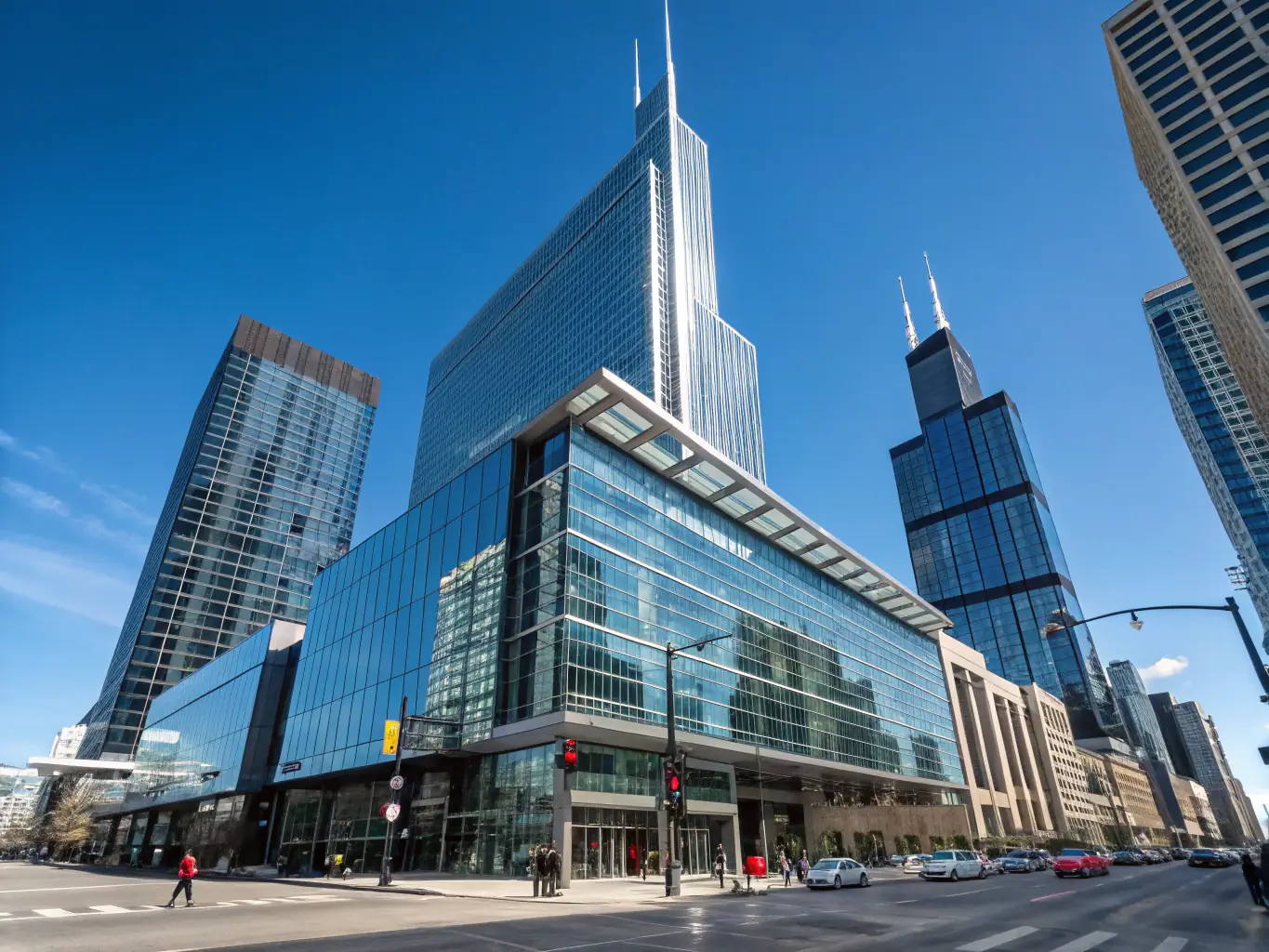 A high-resolution image depicting a modern government building with teal and purple accents, symbolizing GIANA Insights' work with government agencies.