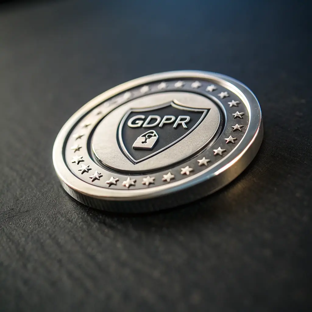 GDPR logo, signifying adherence to European Union regulations for data protection and privacy.
